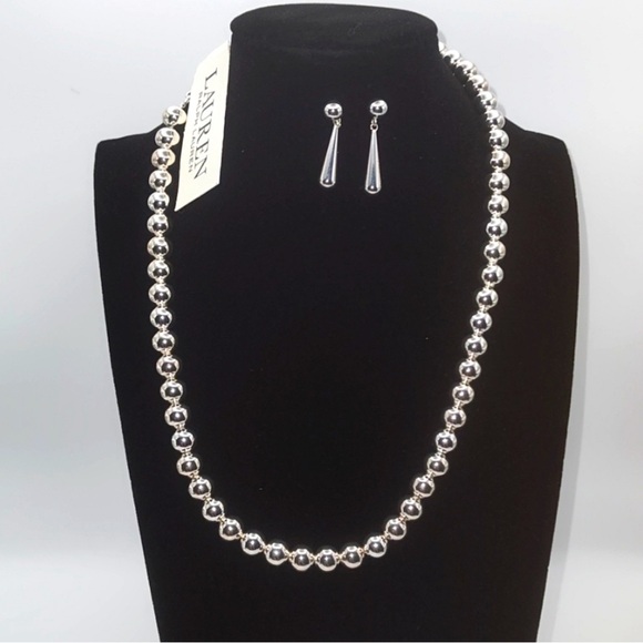 RALPH LAUREN Jewelry - NWT RALPH LAUREN Silver Necklace and Earring Set